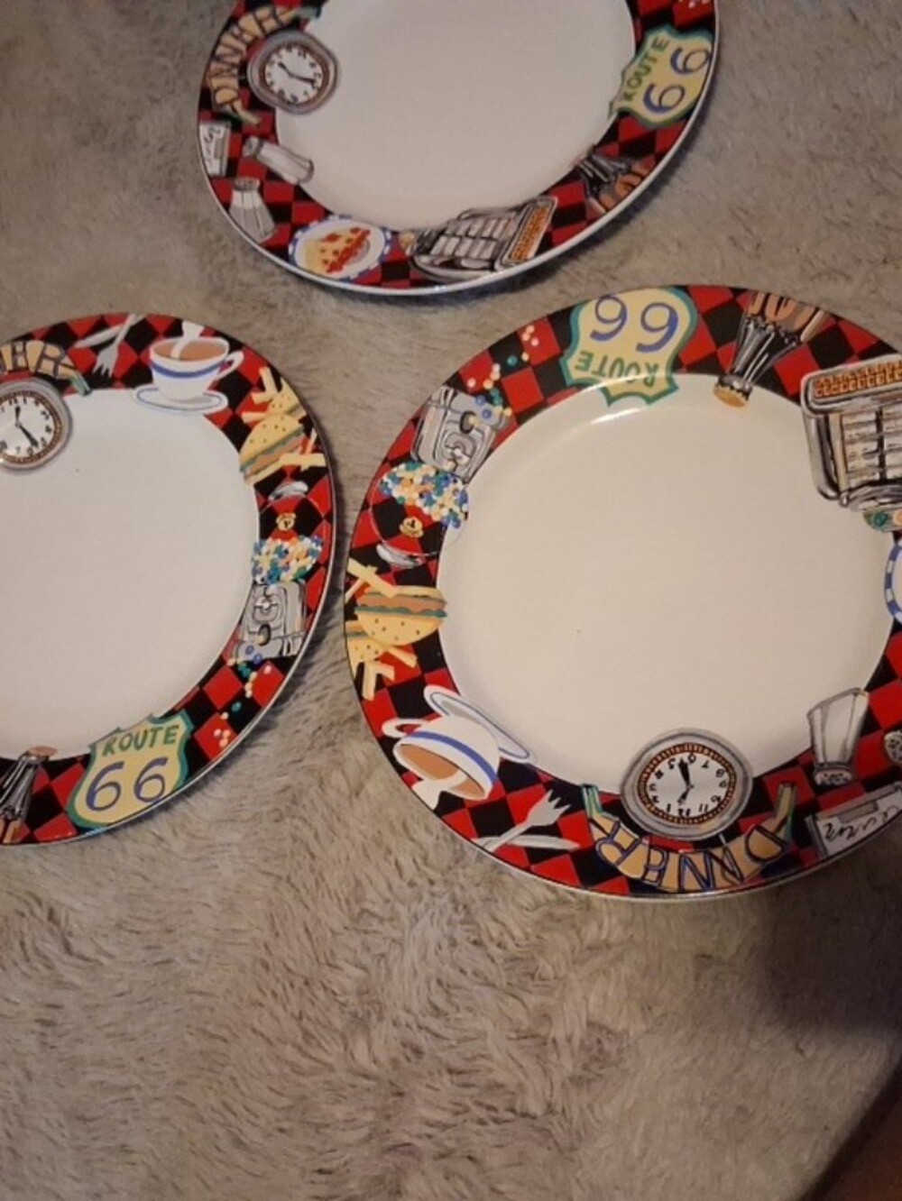 Sakura Roadside by Sue Zipken Diner Route 66 Dinner Plate 10 1/2, #1 Only 1 Plat